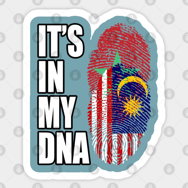 Malaysian And Moroccan Mix DNA Flag Heritage Sticker by Just Rep It!!